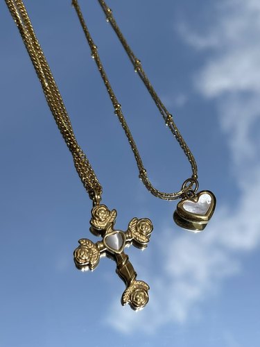 黄打屁一刻里钛钢项链百搭ins