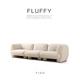 羊羔绒直排沙发双人三人位布艺模块组合意式 极简设计师奶油风沙发
