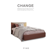 儿童床简约现代轻奢男孩女孩卧室青少年单人软包1.2米1.5米真皮床