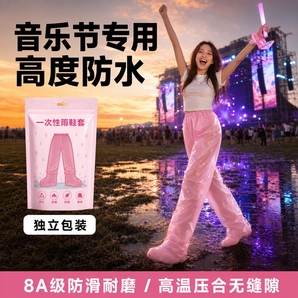 一次性防水包脚加厚耐磨雨裤图片