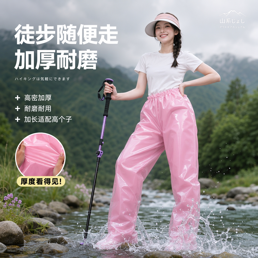一次性女下半身防暴雨包脚雨裤图片