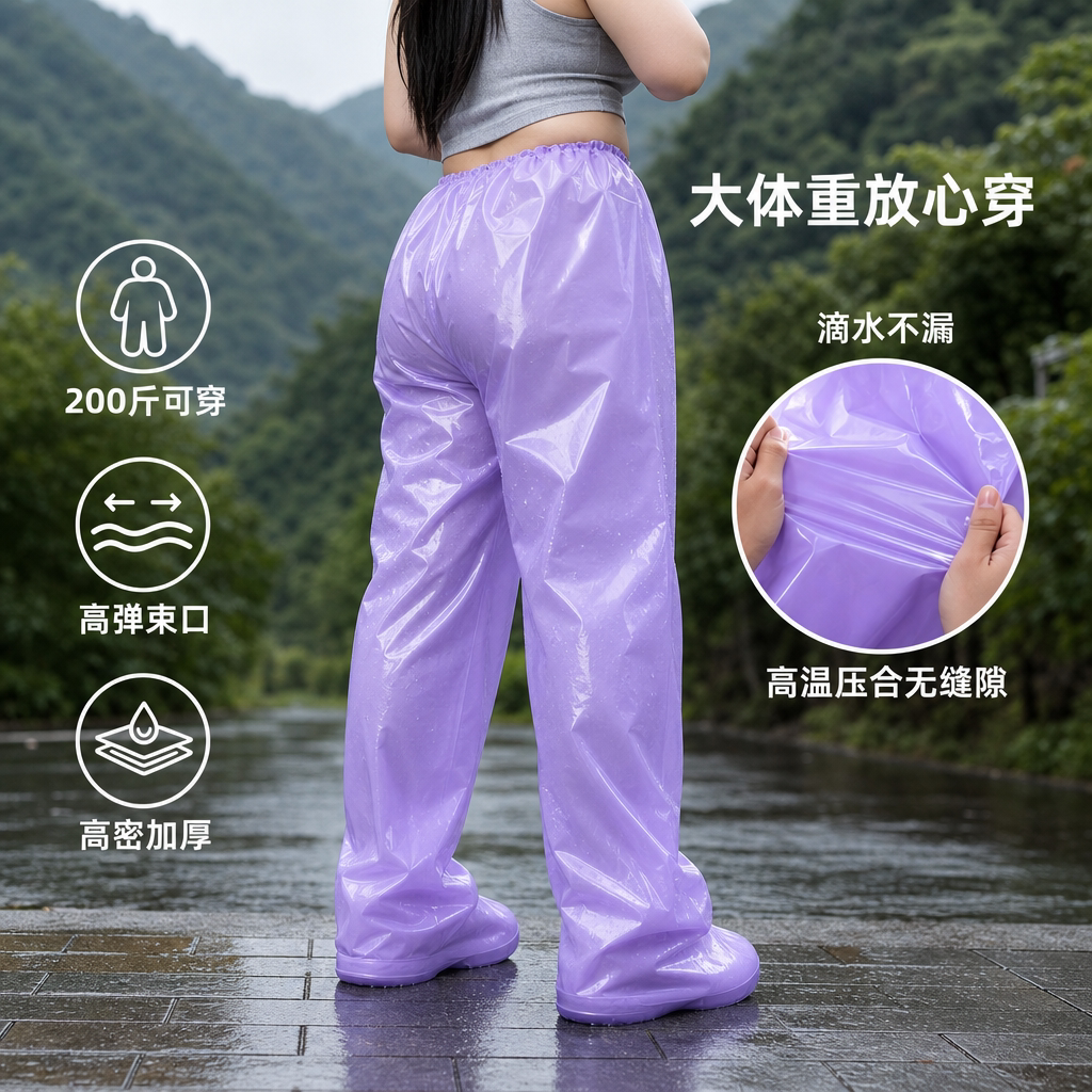一次性包脚加厚防水防滑雨裤图片
