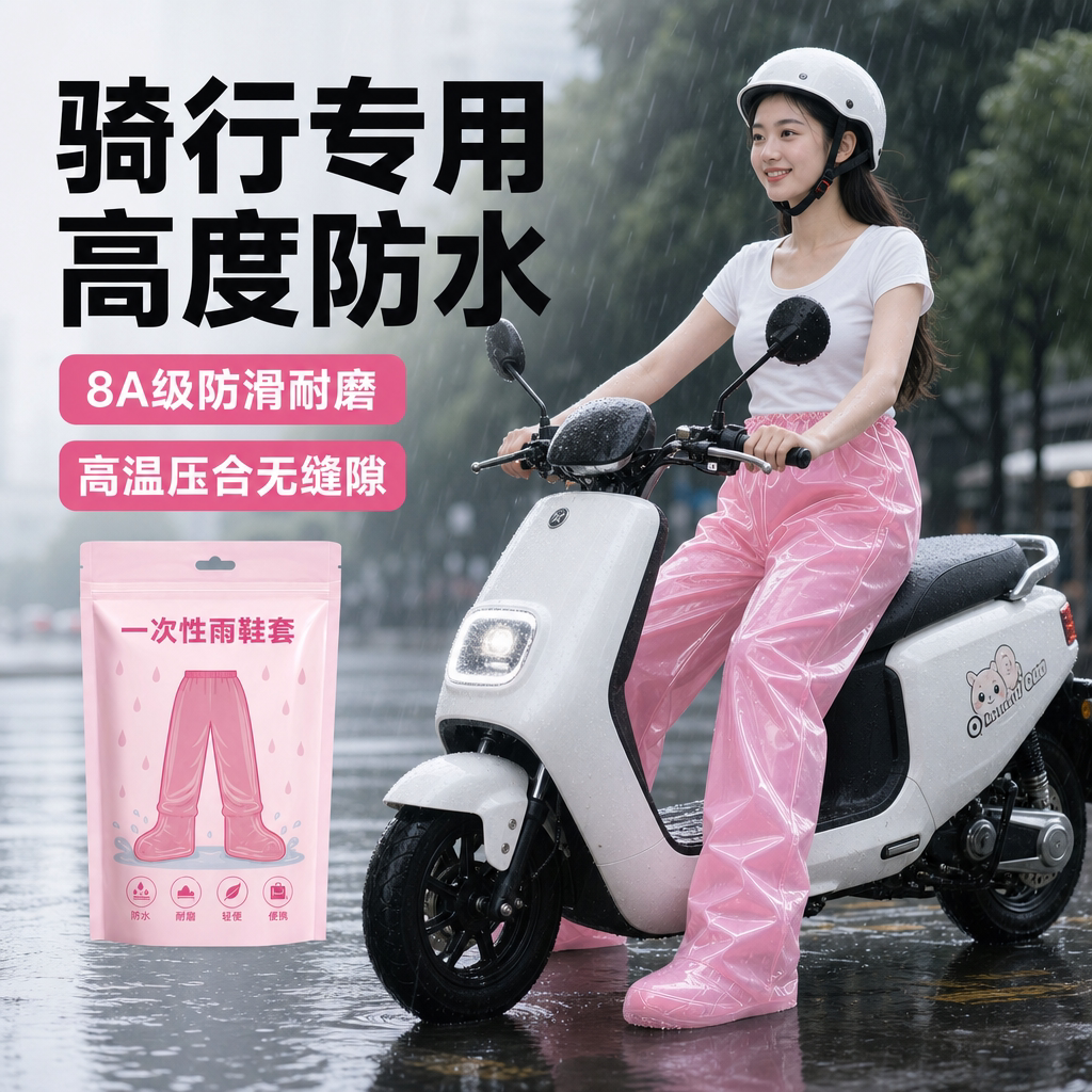 一次性防暴雨包脚骑行雨裤图片