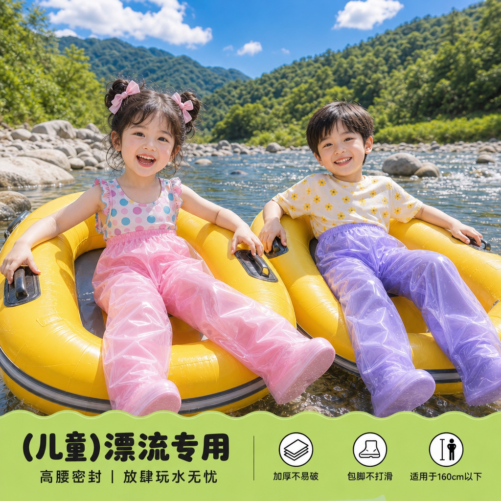 儿童一次性包脚雨裤防水防滑图片