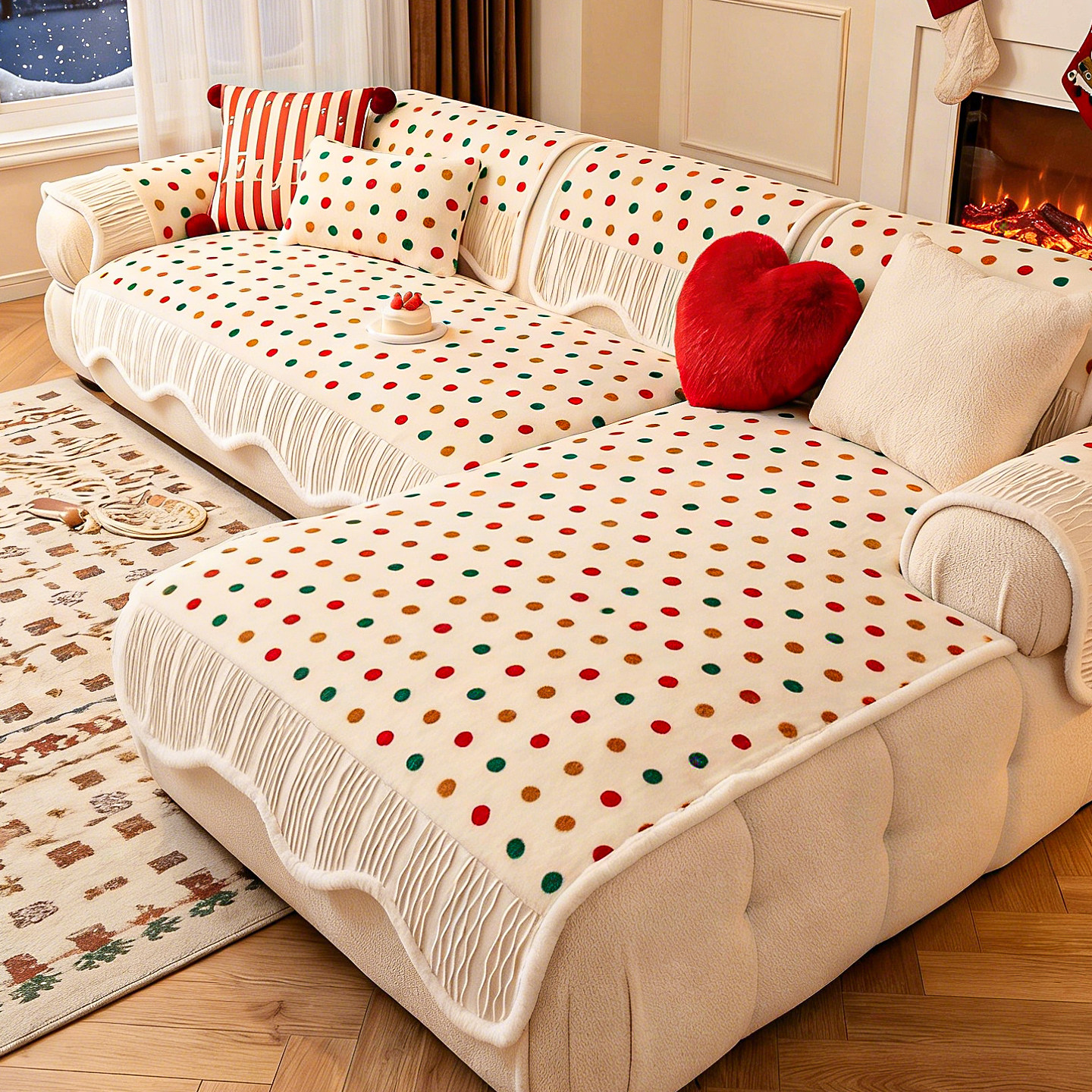 卡通多巴胺冬季兔毛绒沙发垫三座一贵妃沙发套罩盖布巾皮沙发坐垫,居家布艺,沙发垫,淘宝优惠券,粉丝福利购,淘宝优惠卷