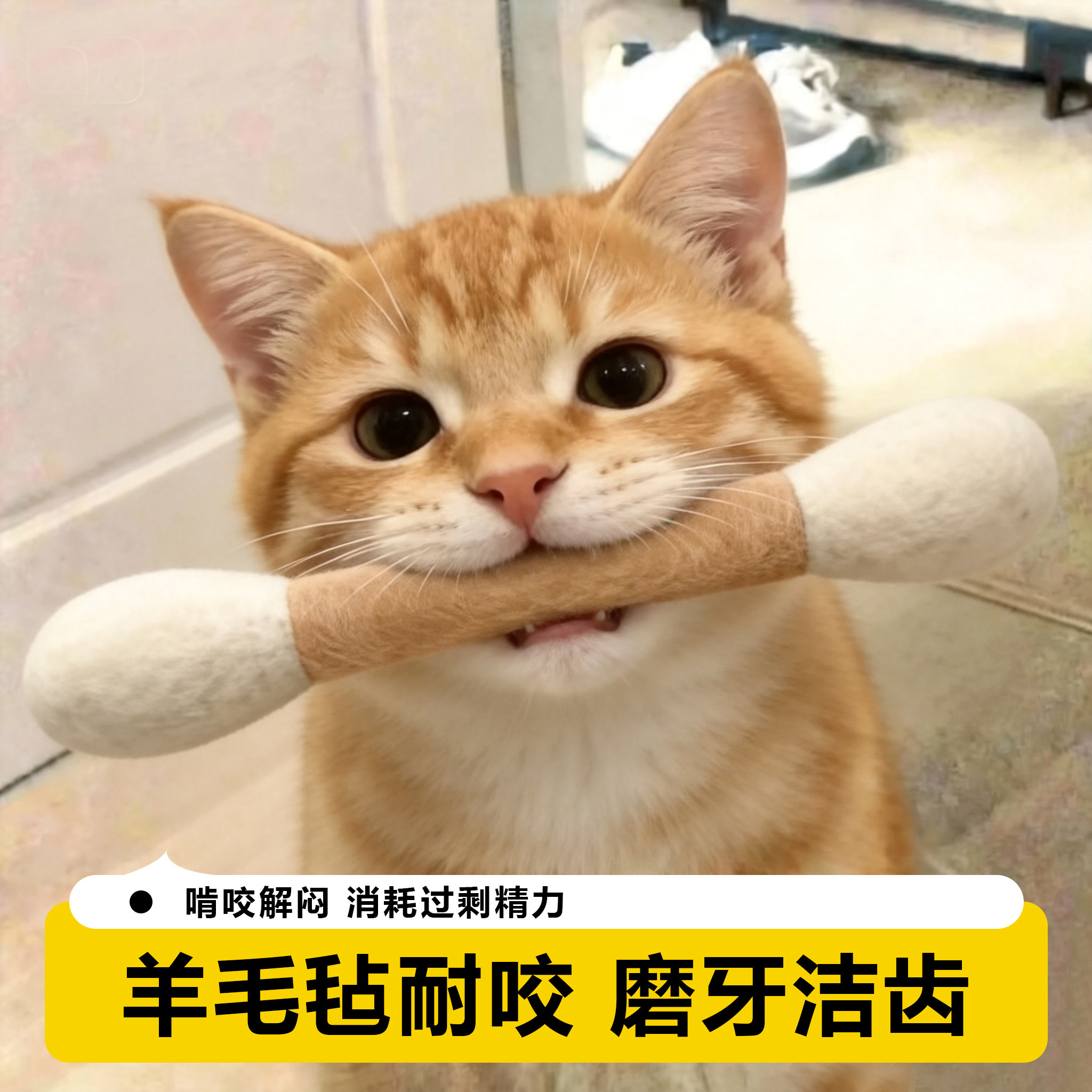 猫玩具巨型羊毛毡棉签耐啃咬逗猫