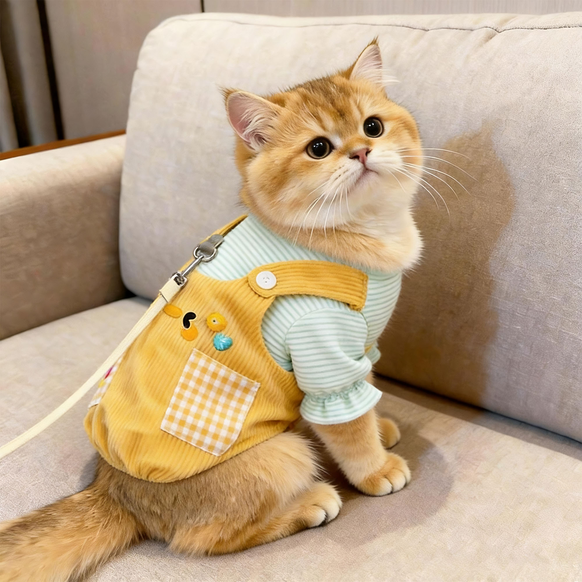 小猫咪衣服秋季可爱假两件卫衣