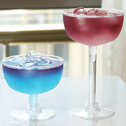 冰淇淋高脚香槟红酒硬塑料杯子