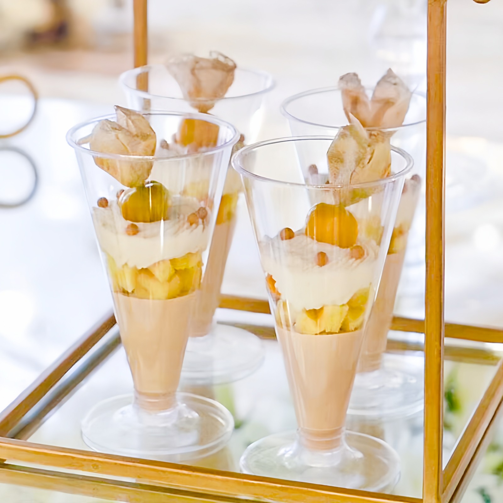 食品级商用透明高脚慕斯杯酒店婚礼宴会红酒香槟鸡尾酒甜品布丁杯