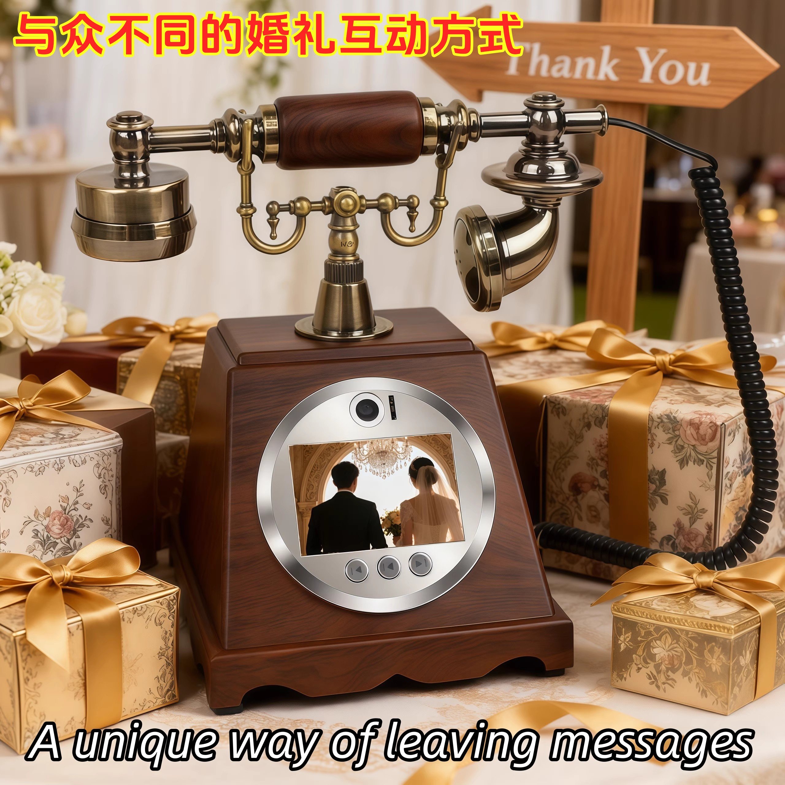 128G高清拍照2K视频留言电话机