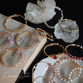 「绕线水晶手镯合集」原创美产14k包金天然紫粉黄红水晶玛瑙手链