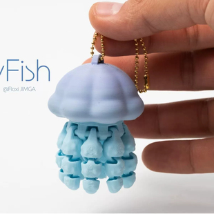 3D打印水母造型有趣的可活动关节款海水母钥匙扣章鱼玩具