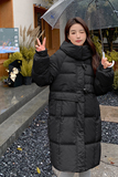 2024现货数据好50羽绒服牛角扣中长款加厚外套22816P260控398，女装羽绒服，浙宝153
