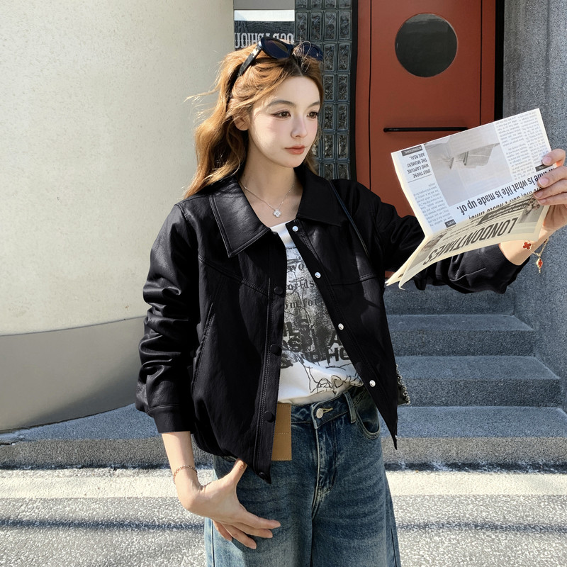 2026春季新款现货韩版口袋皮衣外套1535206P155K248,女装皮衣,浙宝153