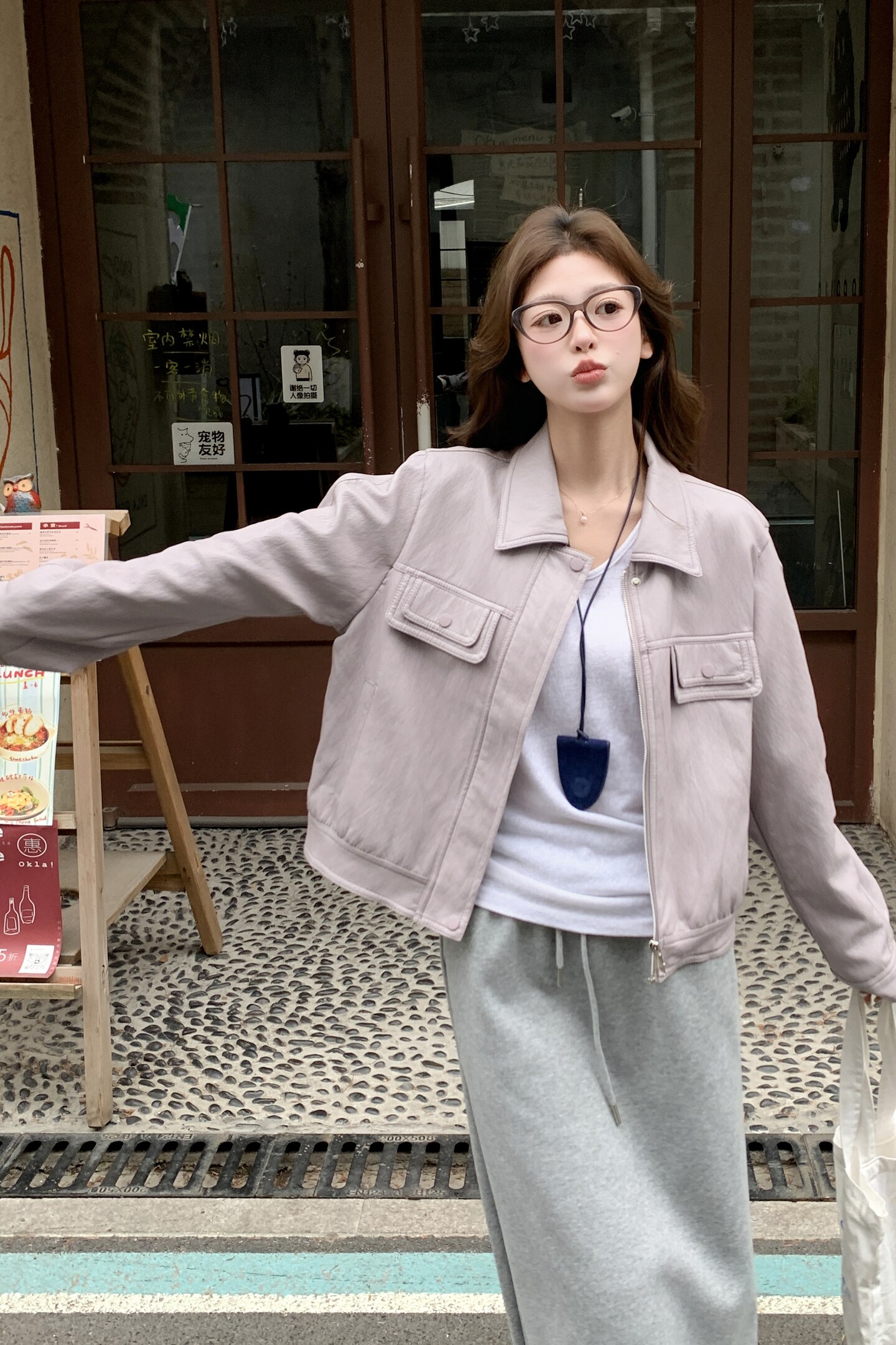 2026新款现货韩版宽松皮衣外套1535210P150K248,女装皮衣,浙宝153