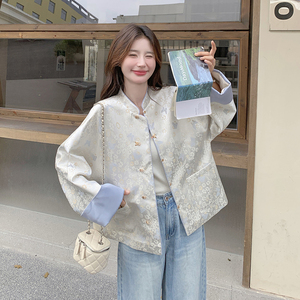 秋季新款现货 新中式蝴蝶仿宋锦提花外套 153 2452P140K198图片