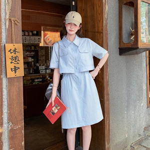 夏季新款 现货 工装风假两件连衣裙153 2629P145K208图片