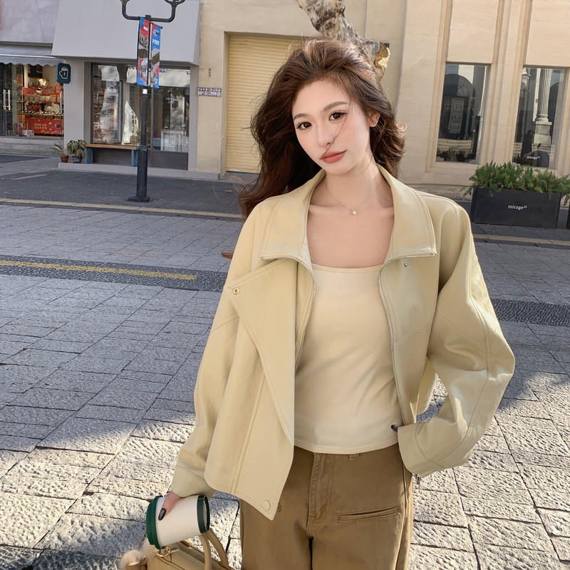 2026春季新款现货韩版宽松皮衣外套1535207P160K258，女装皮衣，浙宝153