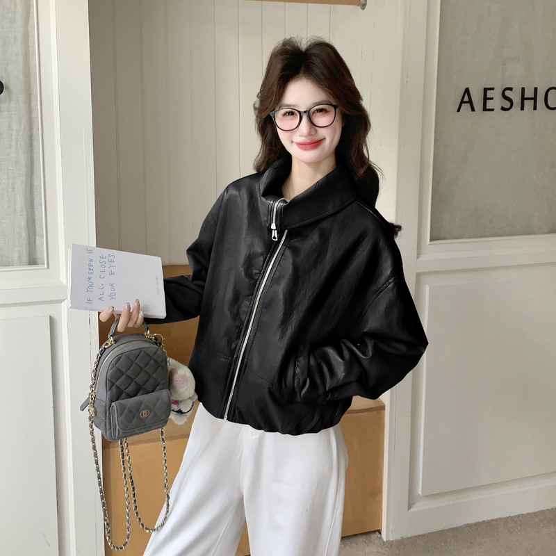 2026春季新款现货韩版皮衣外套1535203P145K238,女装皮衣,浙宝153