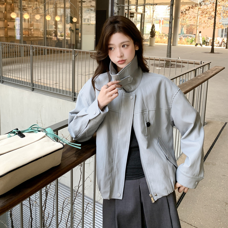 2026新款现货韩版宽松皮衣外套1535221P160K258，女装皮衣，浙宝153