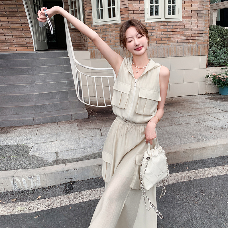 夏季新款现货亚麻马甲半裙两件套套装1532618P155K228，女装套装/套裙，浙宝153