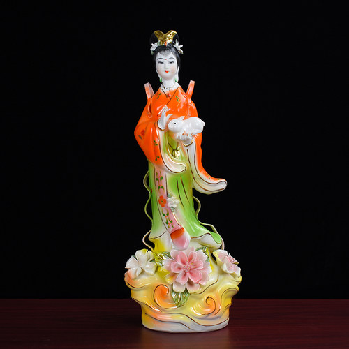 陶瓷嫦娥仙子神像摆件客厅中式