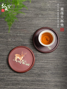 新产品宜兴紫砂紫泥清水泥杯垫小茶壶垫茶壶支座家用小茶碟碟底座