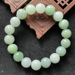 天然缅甸翡翠A货玉石手串直径10mm圆珠手链转运佛珠散珠diy女士款