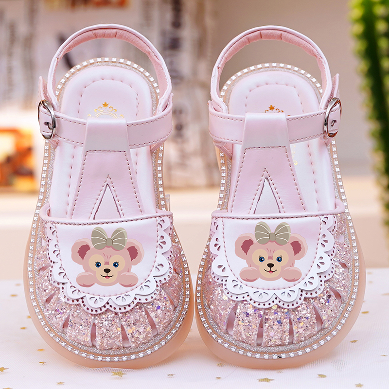 女童凉鞋真皮包头小女孩公主鞋女宝软底库洛米女童鞋2025夏季新款