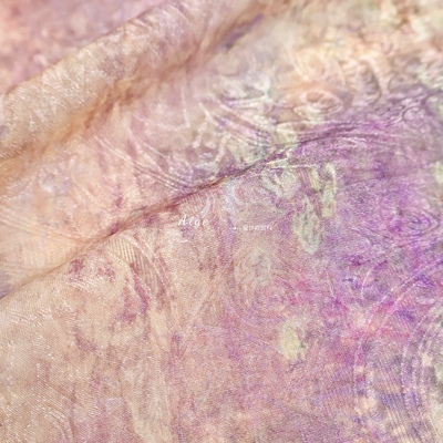 光泽微筋骨 紫黄色晕染新中式天丝琉璃提花面料旗袍古装汉服布料