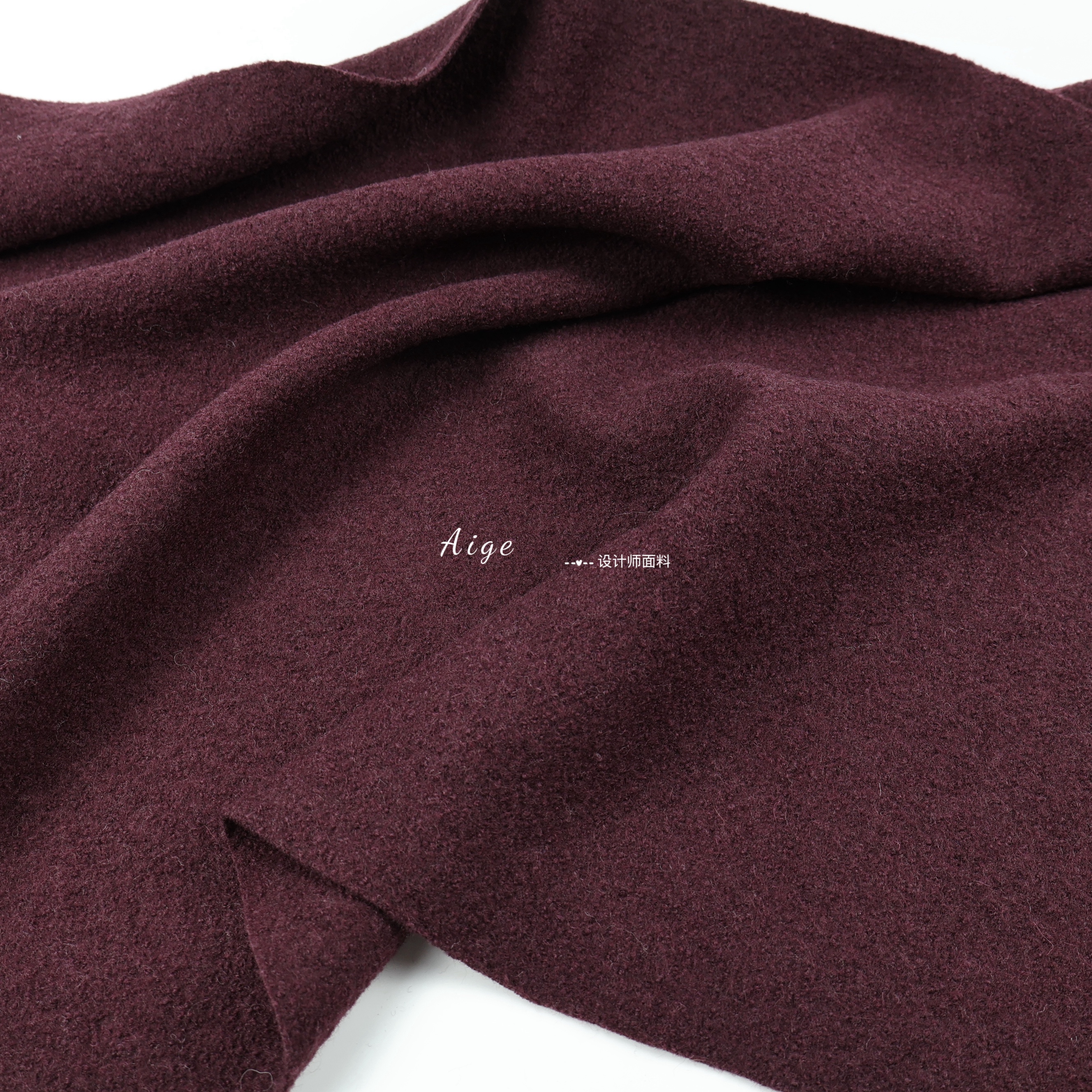 弹力加厚 深枣红色针织羊毛呢毛料面料套装连衣裙大衣秋冬布料DIY