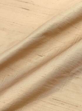 轻薄光泽微廓 棕黄色50%真丝双宫桑蚕丝面料古装汉服裙设计师布料