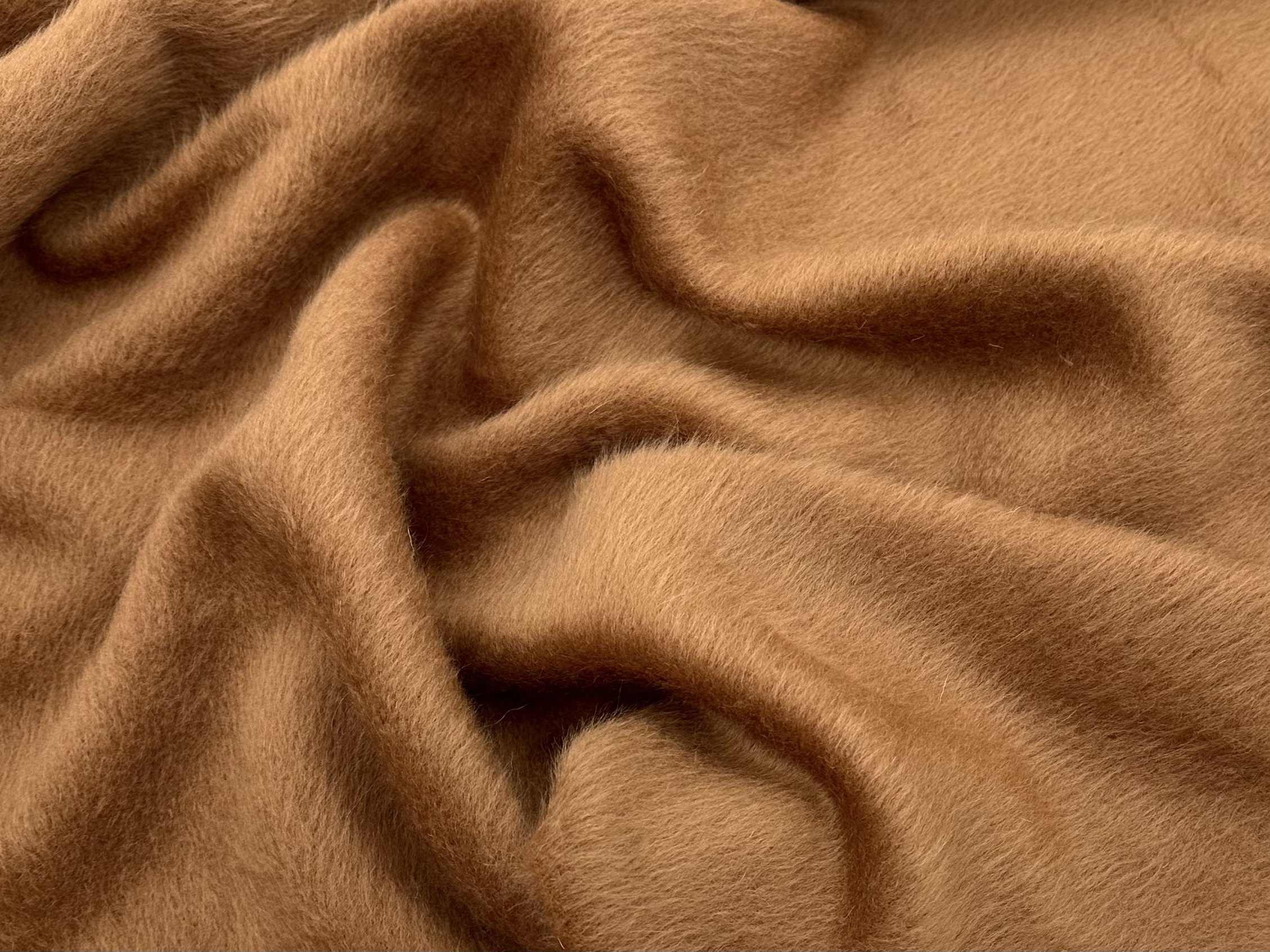 限量 驼色苏利长毛羊驼绒羊毛羊绒布料服装反风衣大衣皮草面料diy