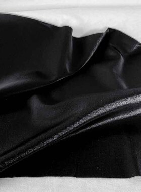 加厚光泽变色感纯黑色琉璃光耀丝棉丝麻缎布料连衣裙阔腿裤面料