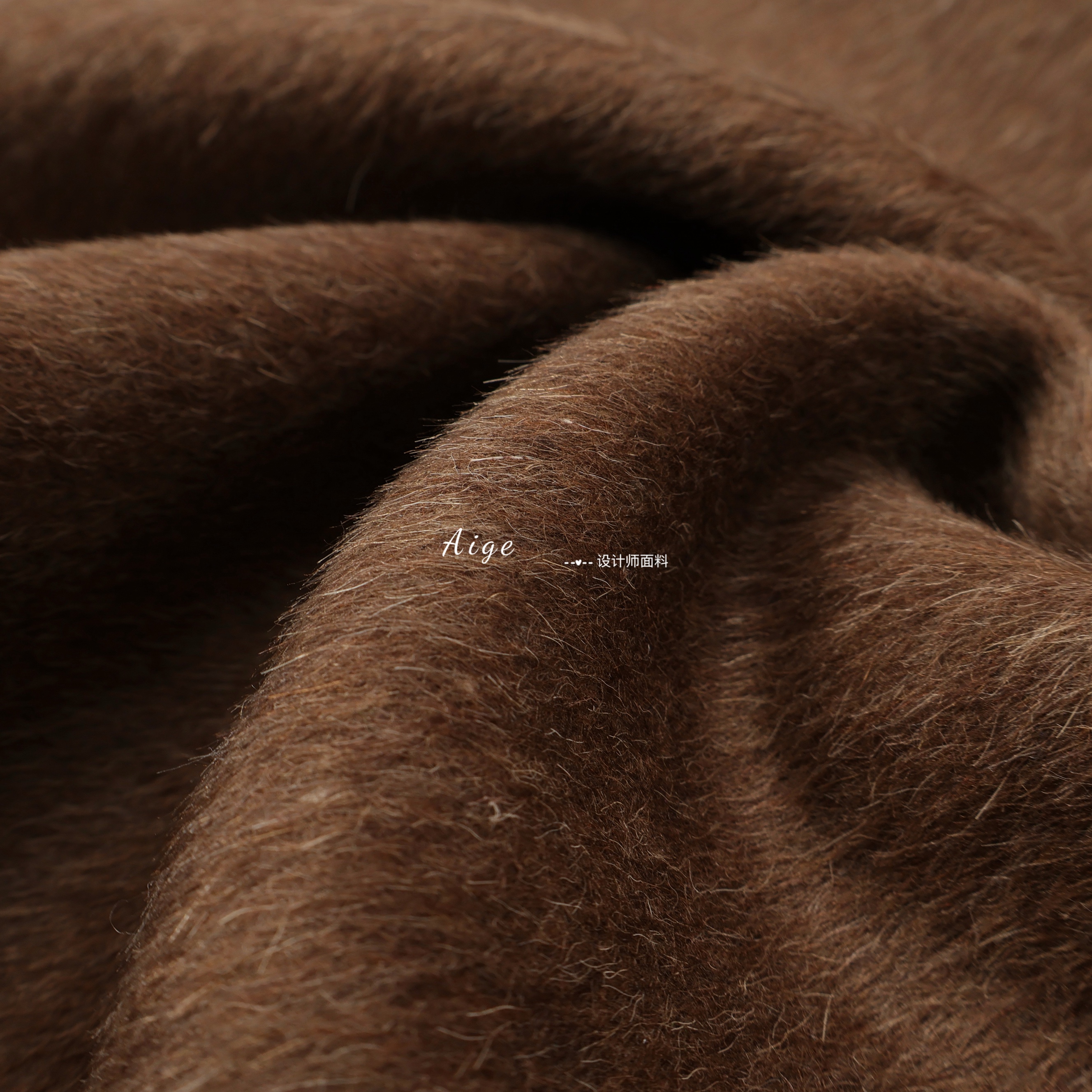 双层可剥 深棕色亲肤双面苏力羊驼绒阿尔巴卡羊毛料面料大衣布料
