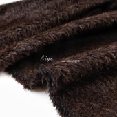 阿尔巴卡 深棕色混色苏力长毛羊驼毛顺毛羊毛布料冬天做大衣布料