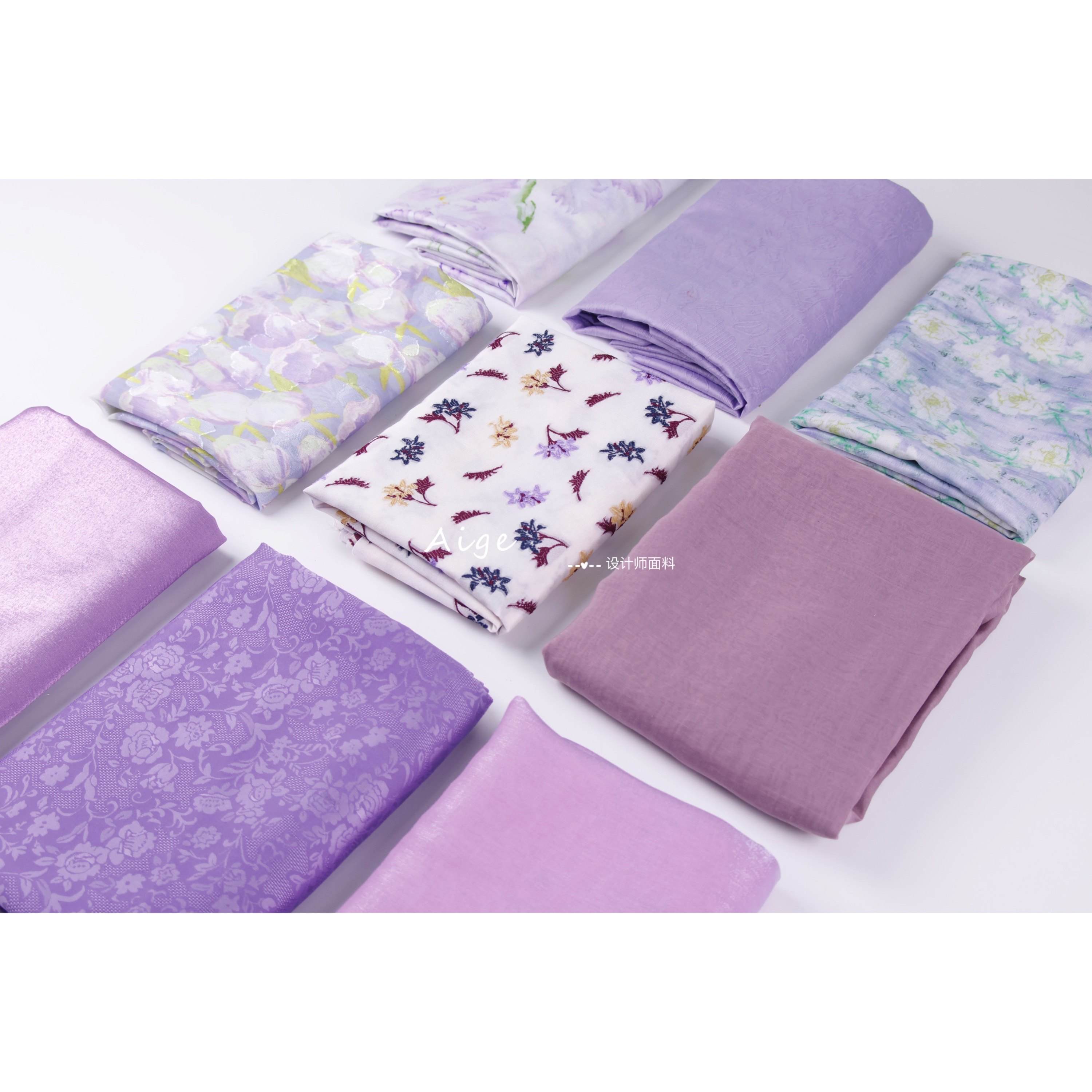 面料丝麻紫色系合集新中式旗袍