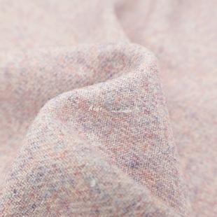 汉服裙子面料 西装 细腻高含毛 灰粉色混色羊毛毛料法兰呢布料套装