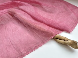 微廓半透明 粉色超薄丝麻天丝苎麻亚麻布料衬衫纱裙汉服面料DIY