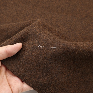tweed进口 深棕色细腻精纺毛呢毛料羊毛布料西装裤子套装大衣布料