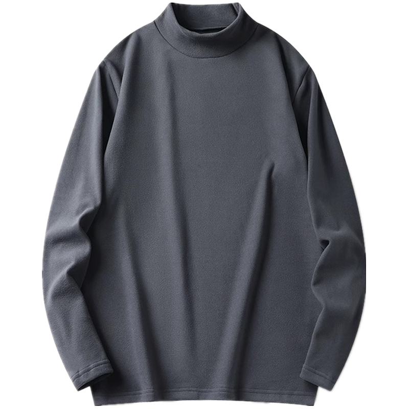 保暖德绒内高领打底恤穿衣服t修身春季上男半纯色男士双面衫长袖