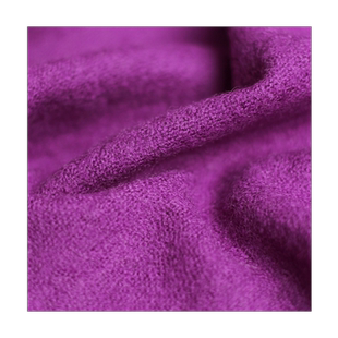 七彩之韵紫红色绉感羊毛呢绒秋冬季布料女士大衣外套女装服装面料