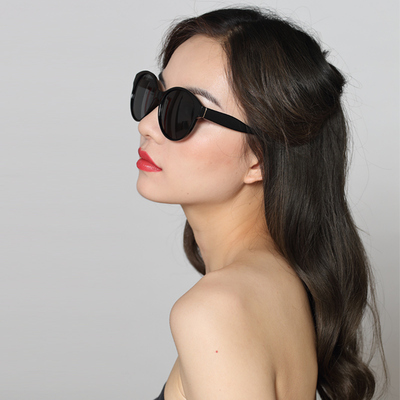 HAN太阳镜时尚墨镜女显脸小黑色大框开车近视防紫外线清仓HN55066