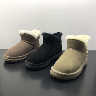 真皮女靴羊毛口保暖舒适加绒套筒舒适雪地靴 新款 处理2020冬季 断码