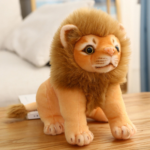 仿真小狮子毛绒玩具可爱狮子王公仔豹子娃娃玩偶儿童生日礼物男孩