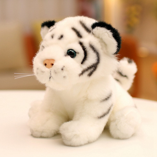 仿真老虎公仔毛绒玩具白虎可爱东北虎玩偶小号布娃娃儿童生日礼物