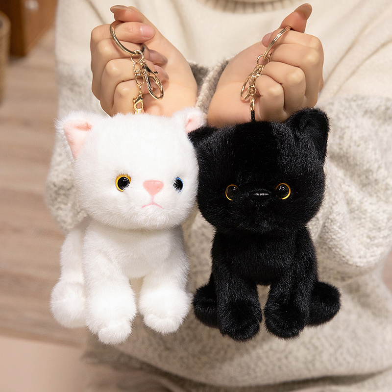 小黑猫包包挂件可爱毛绒玩具猫咪公仔汽车钥匙扣女生书包挂饰礼物