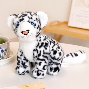 仿真雪豹公仔毛绒玩具可爱豹子玩偶动物园布娃娃摆件儿童生日礼物