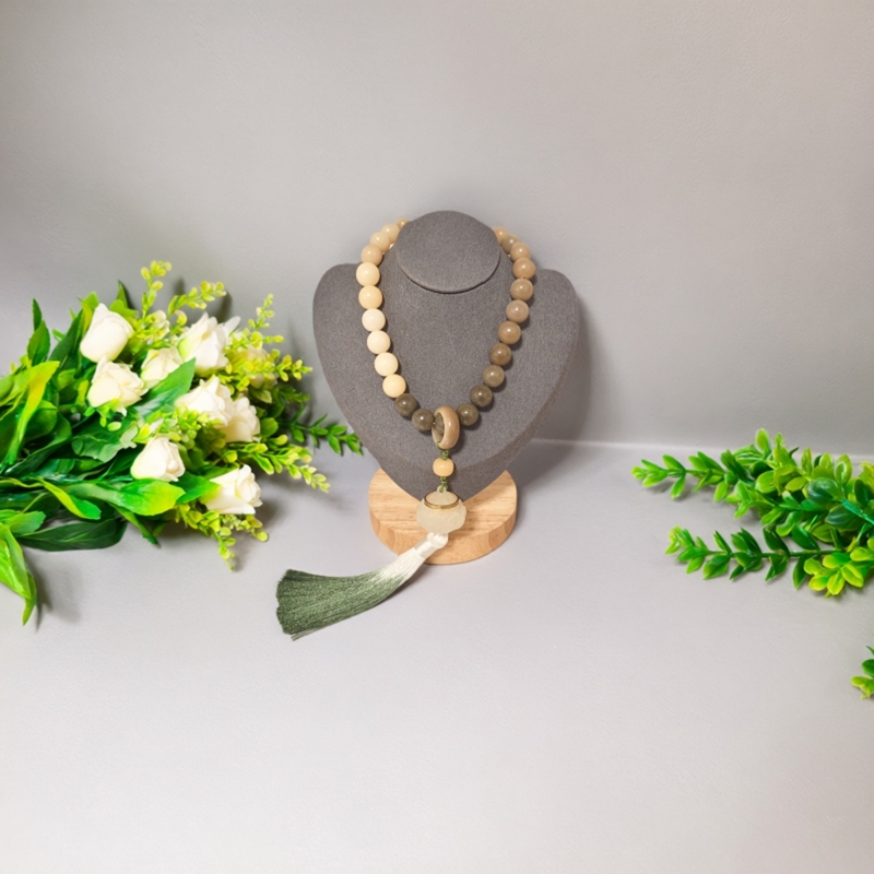 孤品白玉菩提根手串手持雕刻莲花香囊男女款佛珠手链念珠菩提子