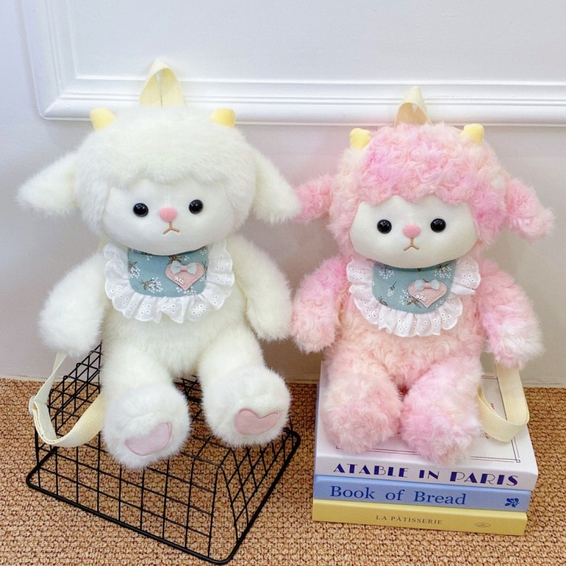 可爱小羊毛绒玩偶双肩包包2025新款少女心洛丽塔Lolita穿搭小背包